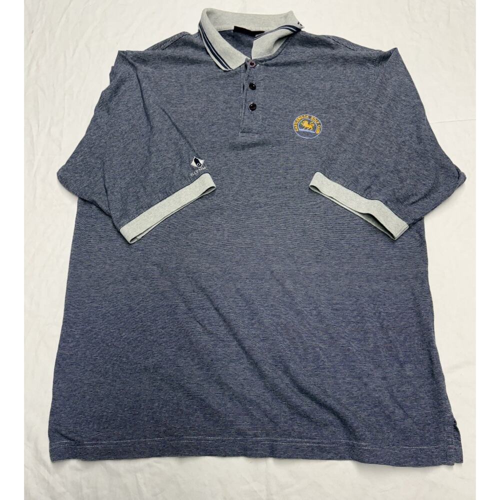 Vintage Glenmuir 1891 Golf Polo Catlerock Golf Club Shirt Size L Blue Striped